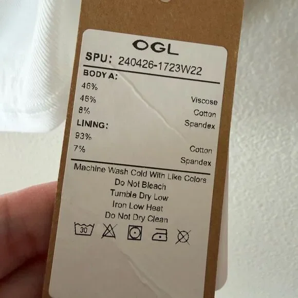 NWT OGL Elastic Open Back Brami Tank Classic White Boatneck Tank Top Size XS - Picture 6 of 11